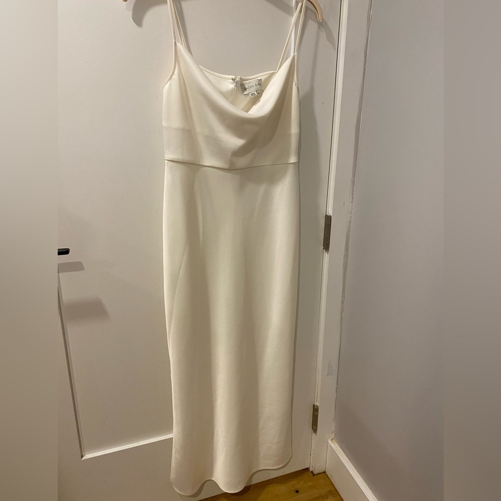White midi slip dress